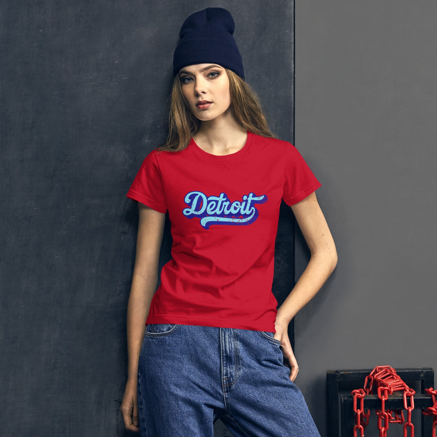 Detroit Large Print Women's Short Sleeve T-shirt